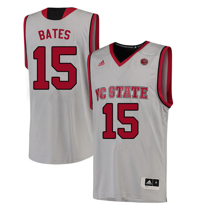 Men #15 Manny Bates NC State Wolfpack College Basketball Jerseys Sale-White